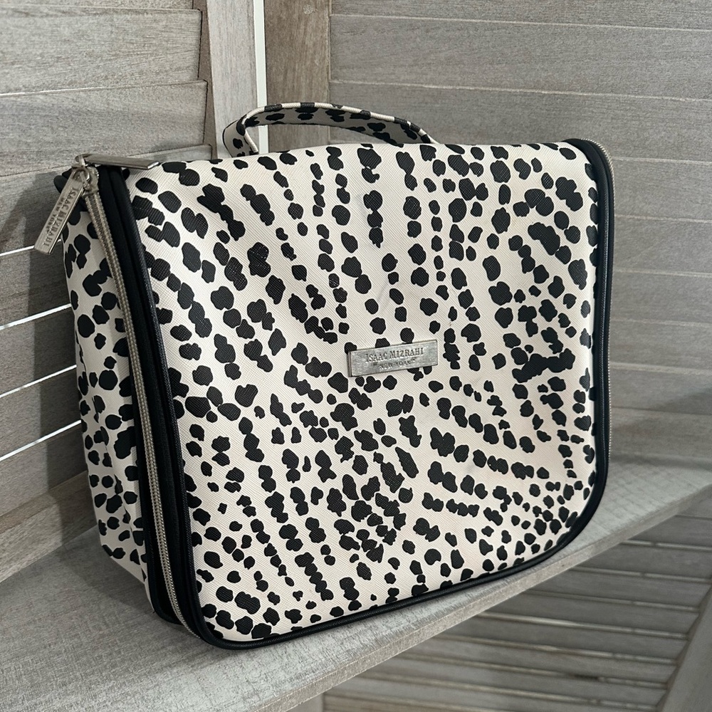 Isaac Mizrahi Black & White Animal Print Makeup Bag